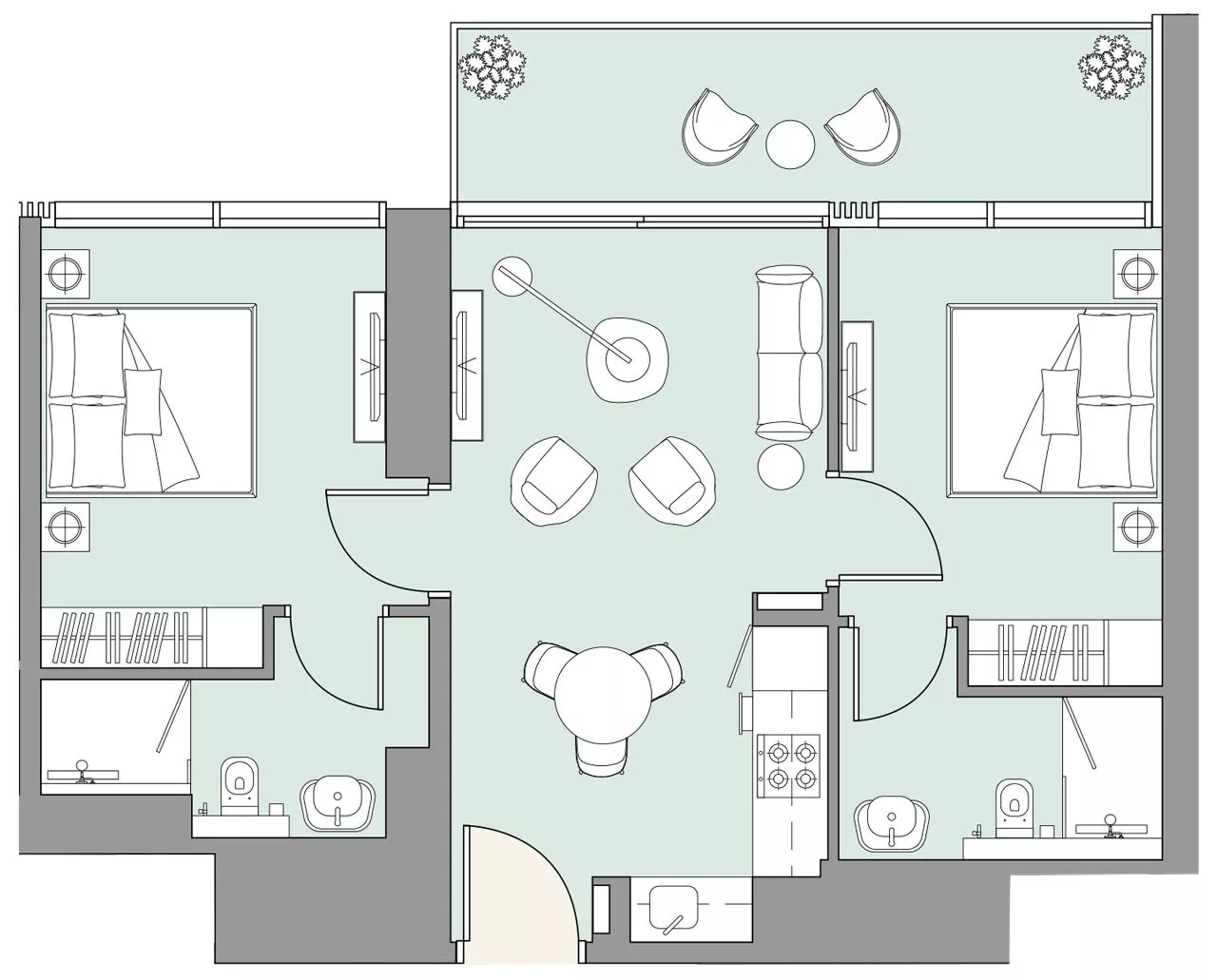 2 Bedrooms