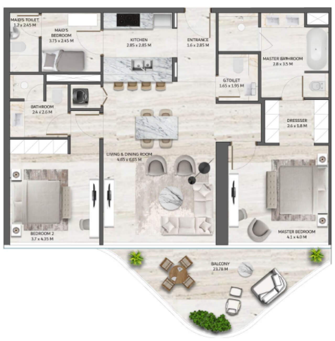 2 Bedrooms