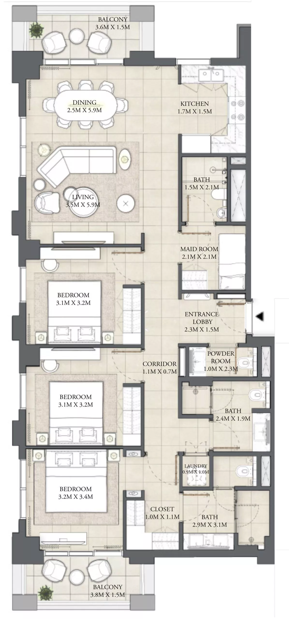 3 Bedrooms