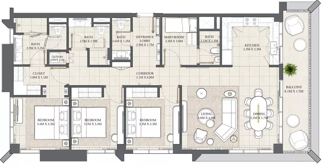3 Bedrooms