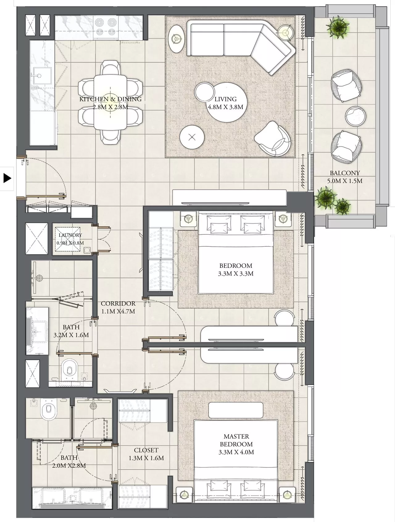 2 Bedrooms