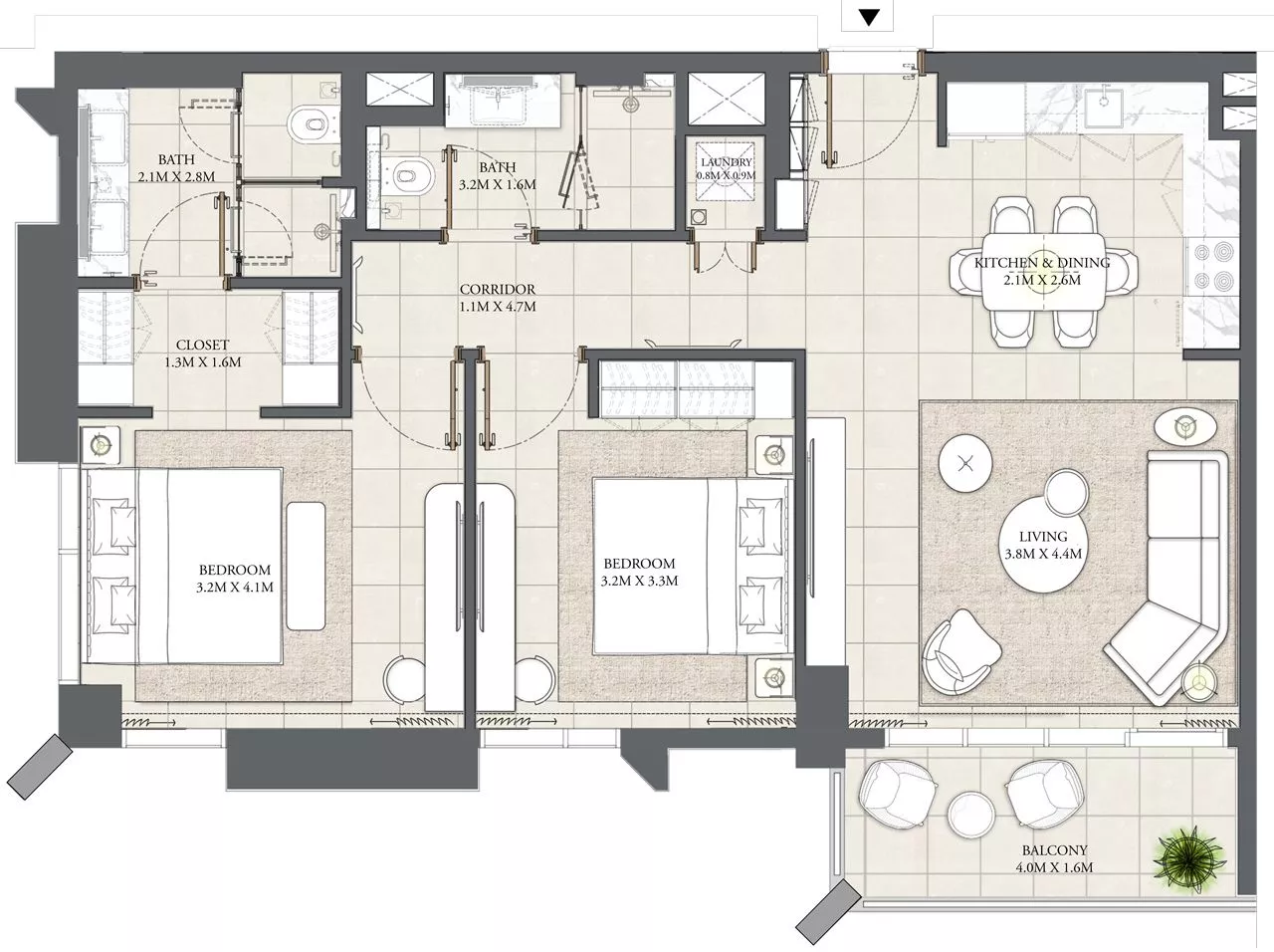 2 Bedrooms