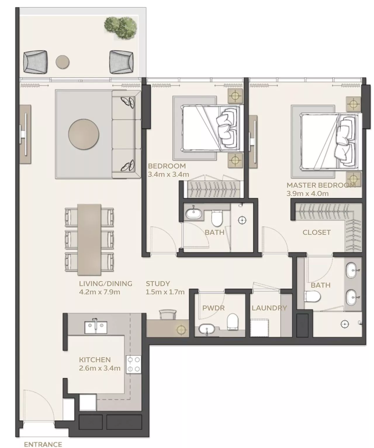 2 Bedrooms
