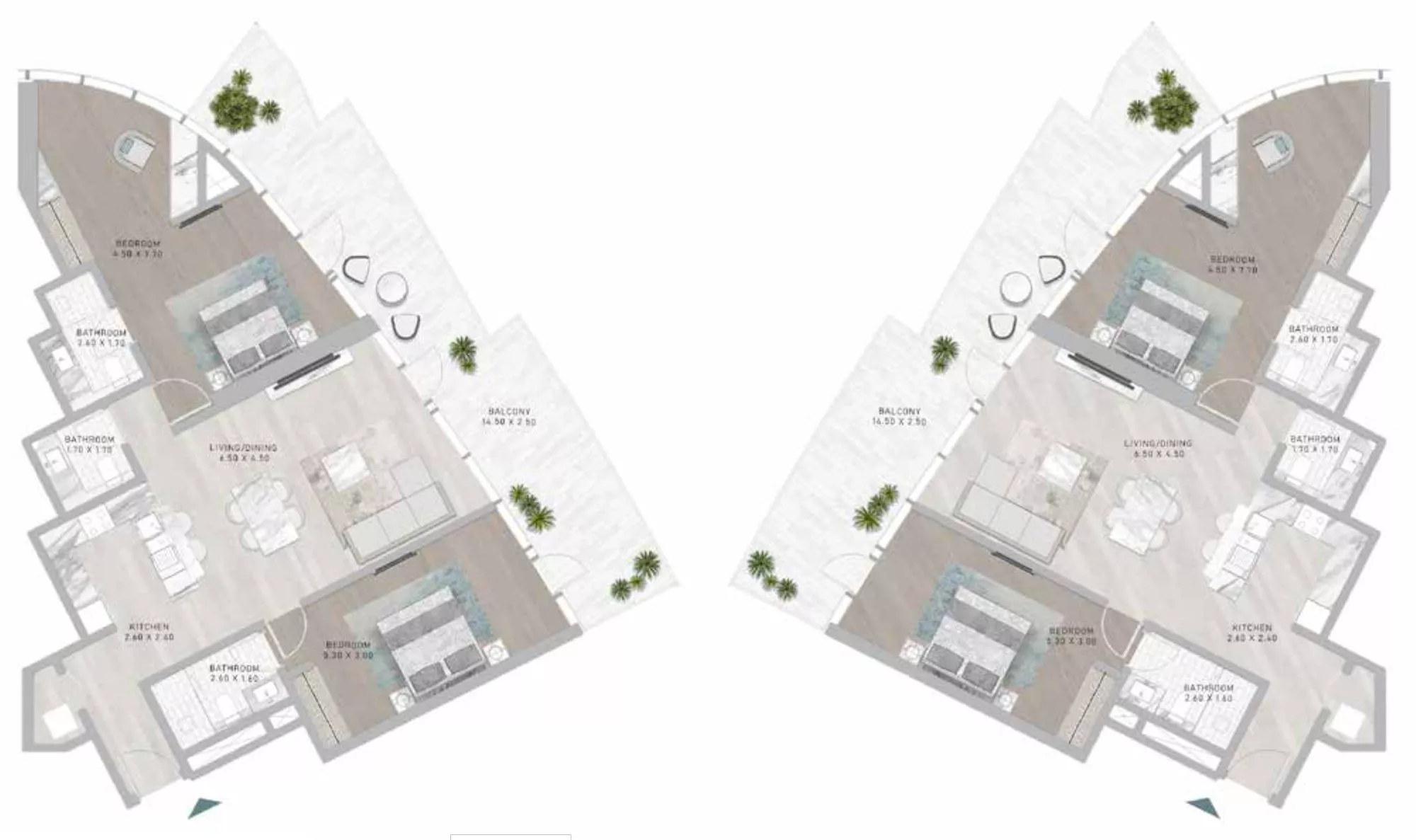 2 Bedrooms