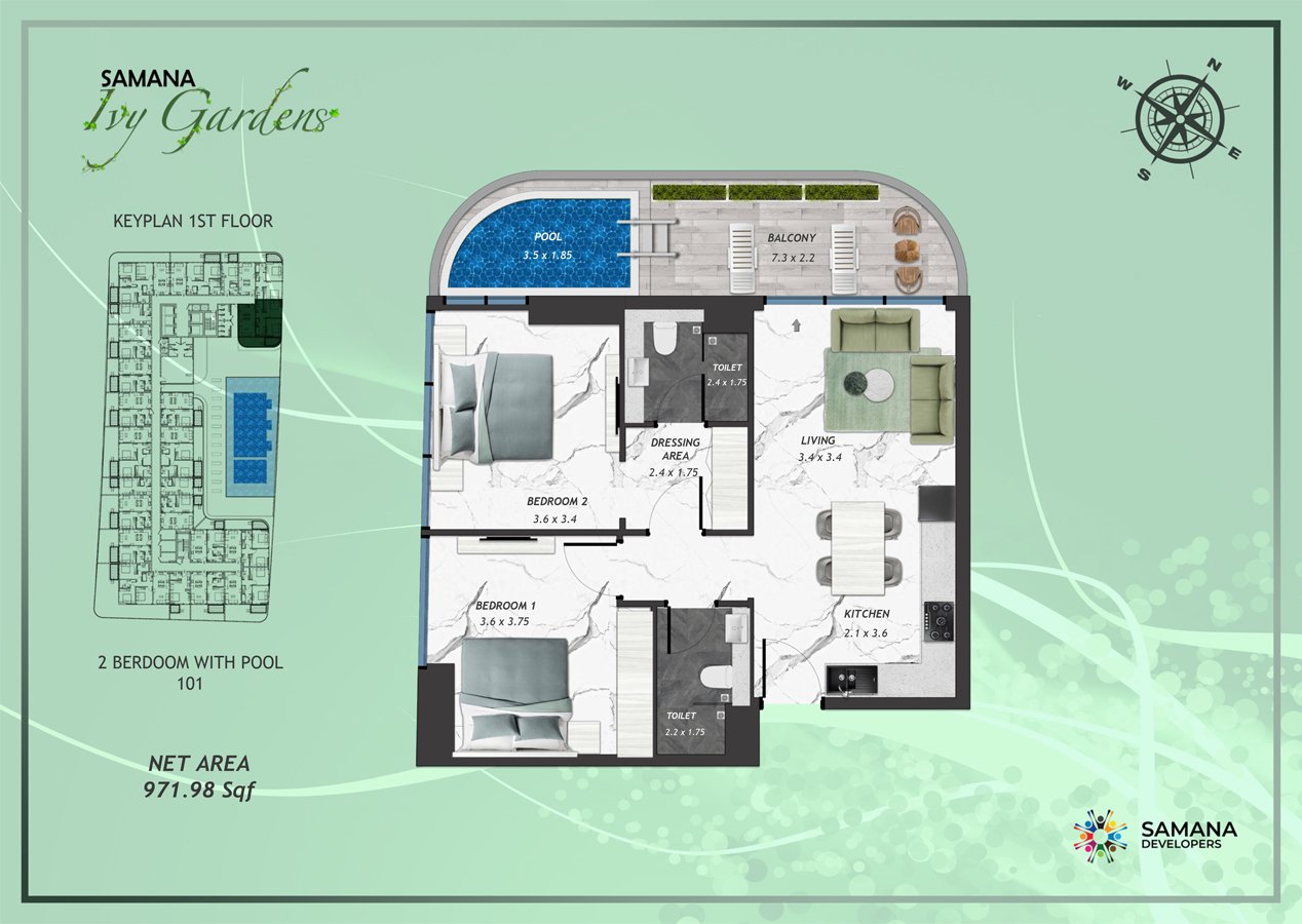 2 Bedrooms