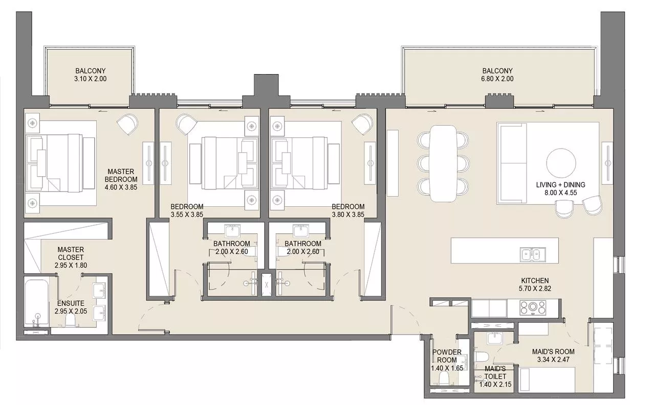 3 Bedrooms