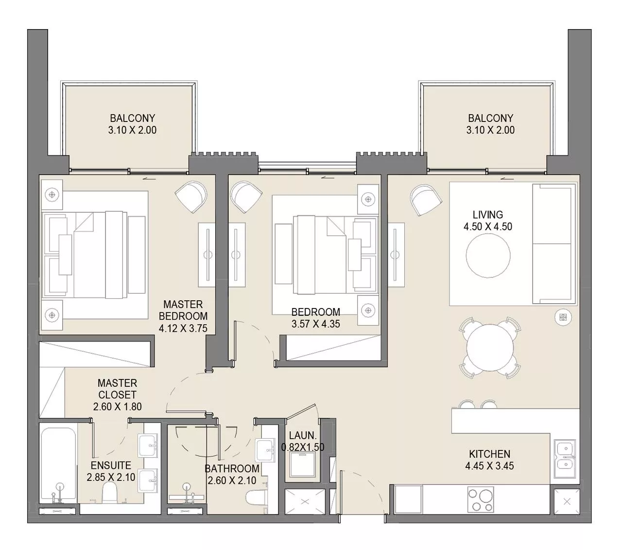 2 Bedrooms