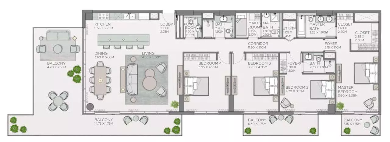 4 Bedrooms
