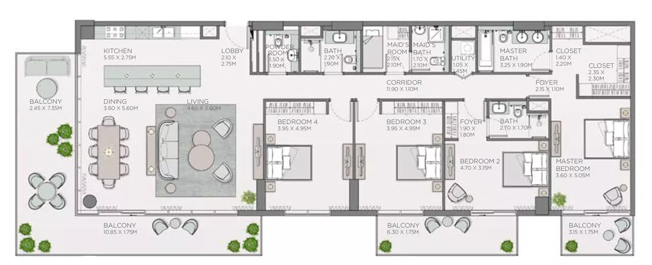 4 Bedrooms