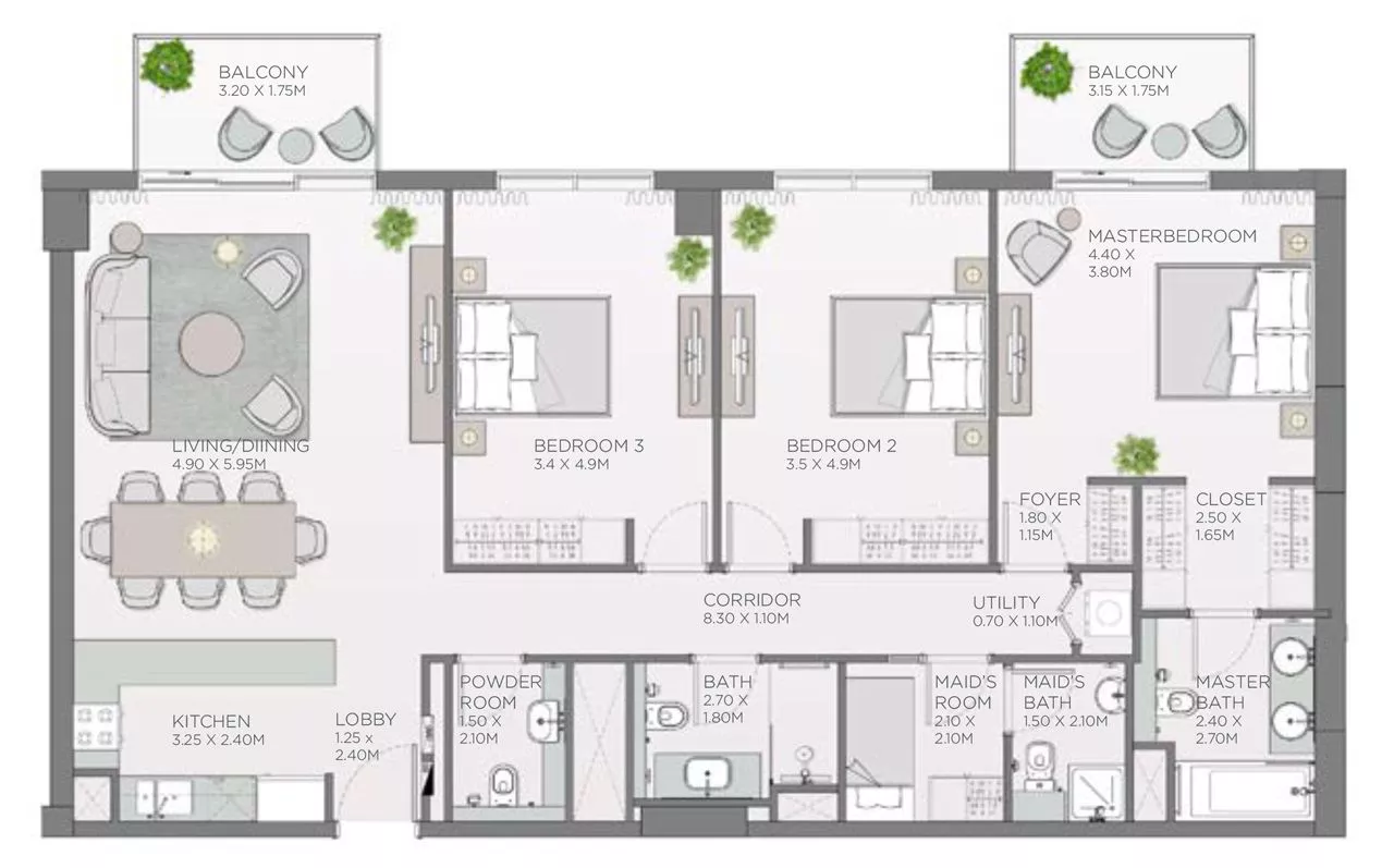 3 Bedrooms