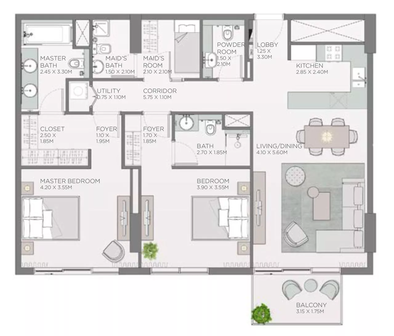2 Bedrooms