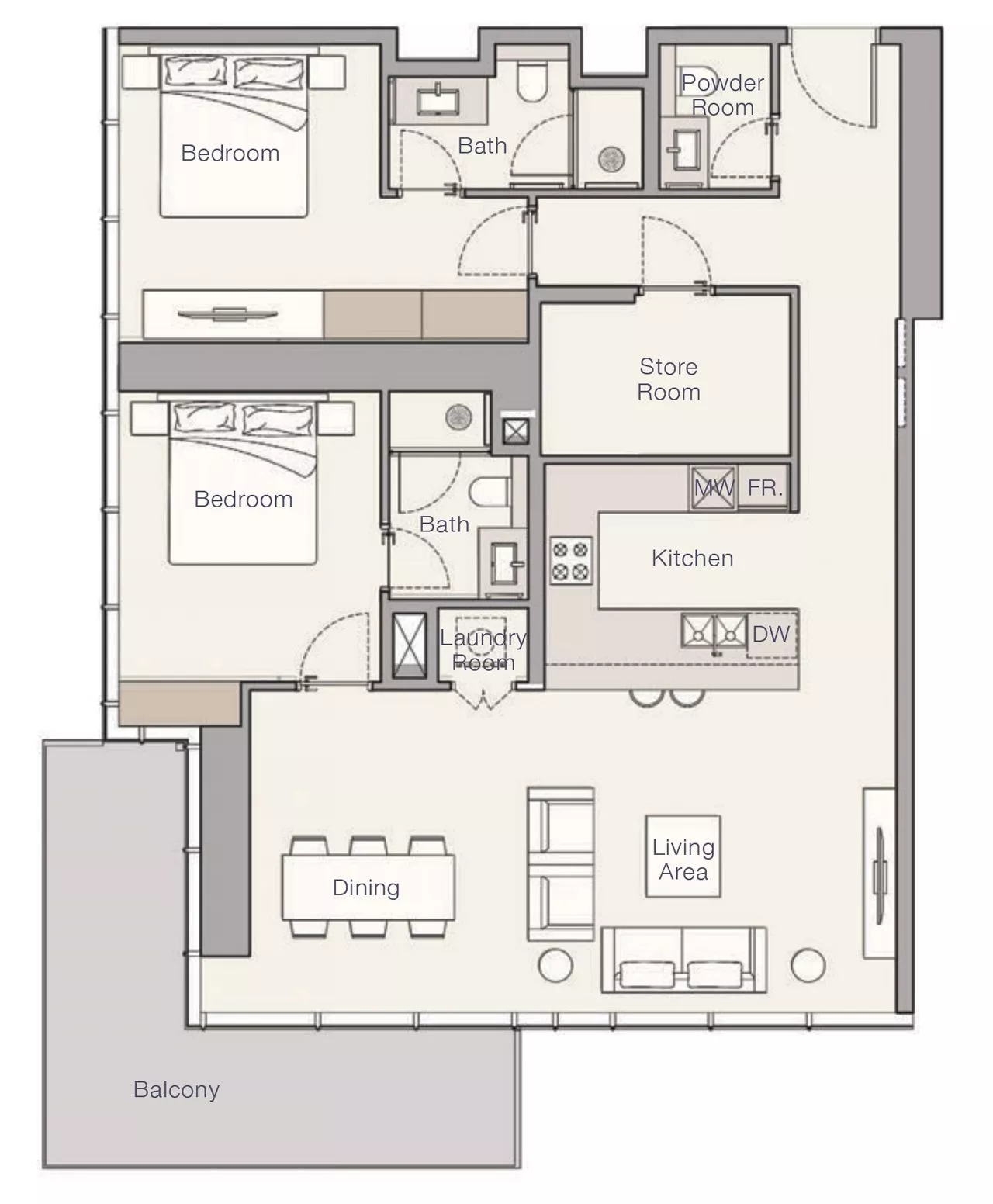 2 Bedrooms