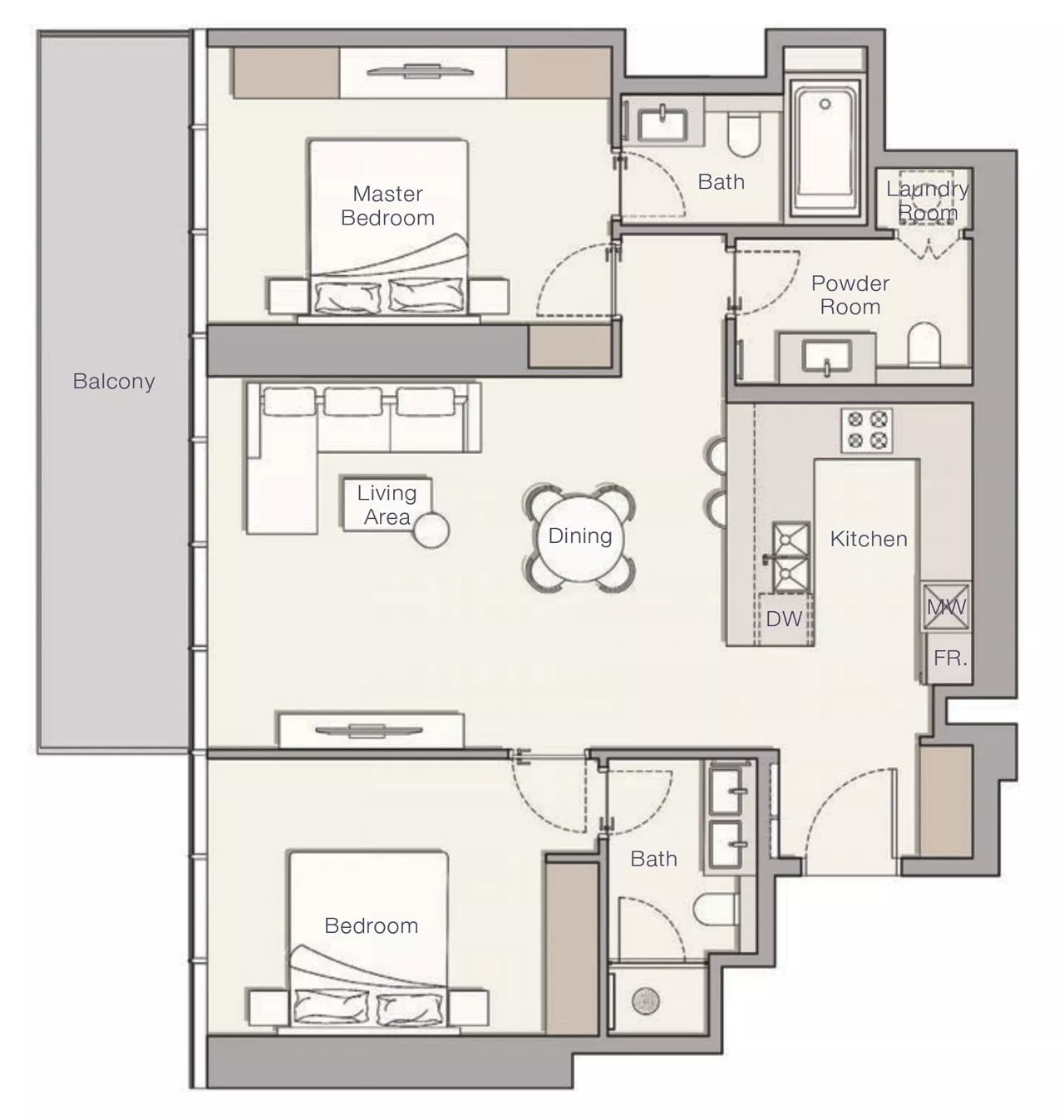 2 Bedrooms