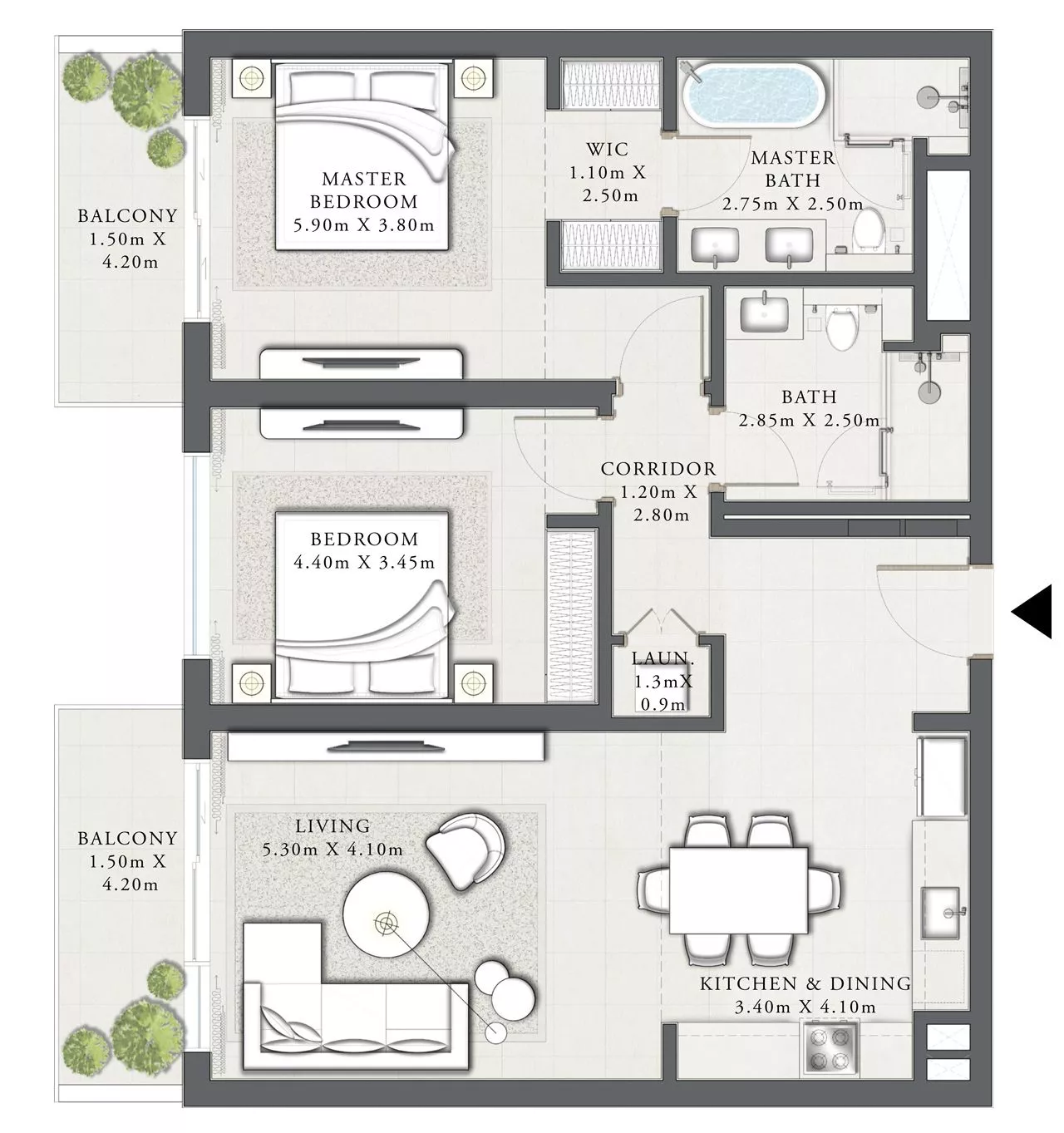 2 Bedrooms