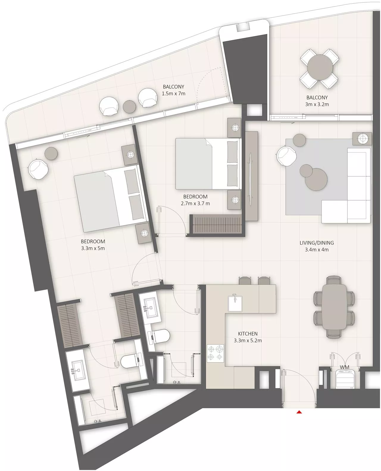2 Bedrooms