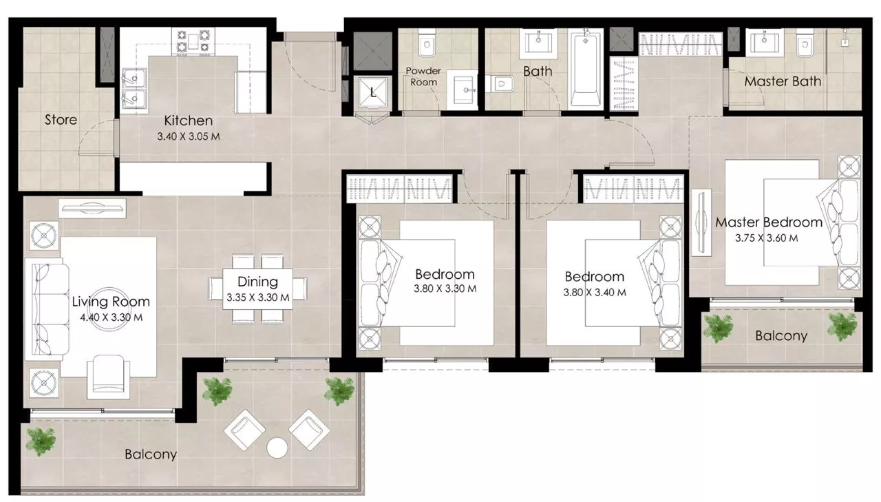 3 Bedrooms