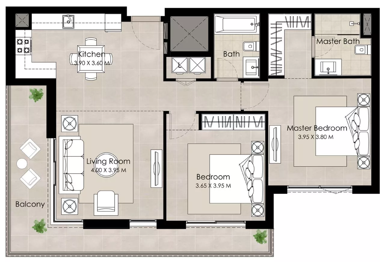 2 Bedrooms