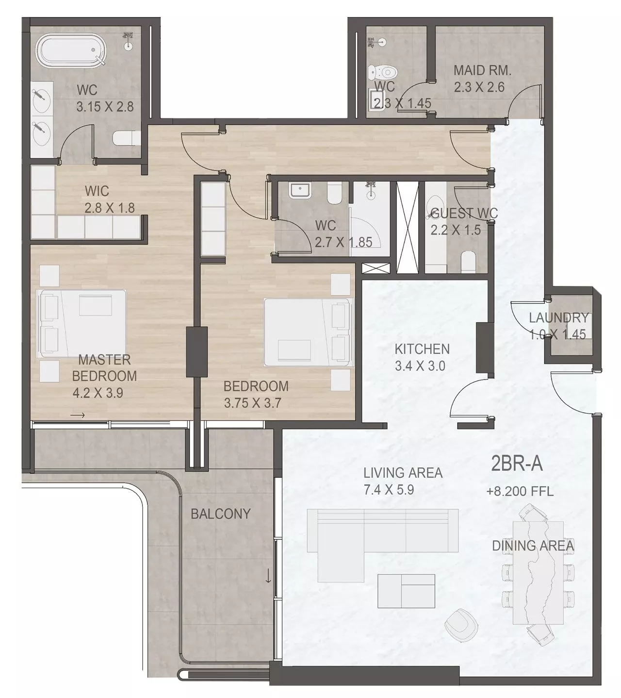 2 Bedrooms