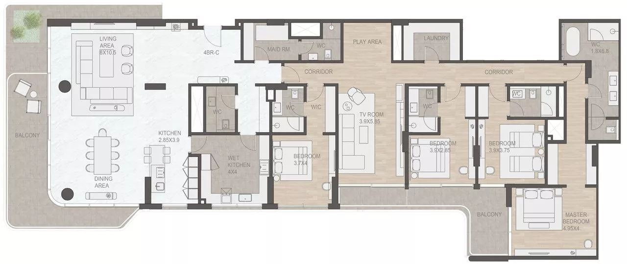 4 Bedrooms