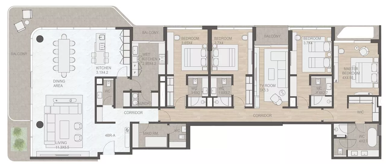4 Bedrooms