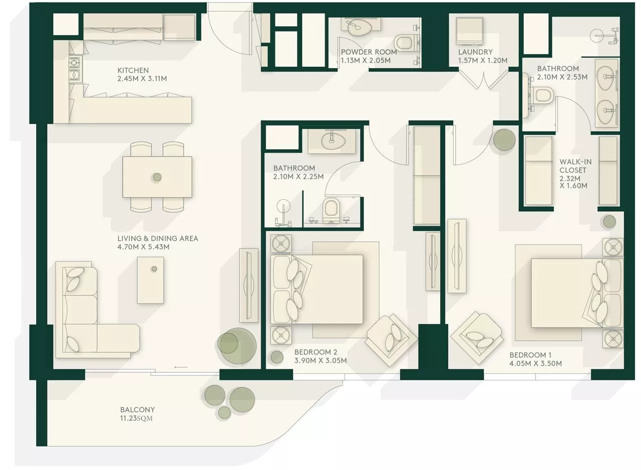 2 Bedrooms