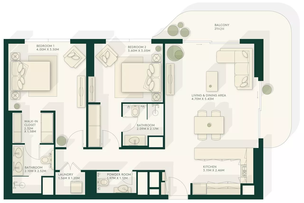 2 Bedrooms