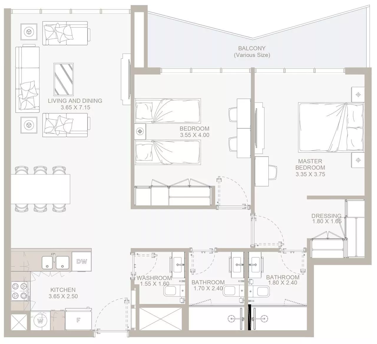 2 Bedrooms