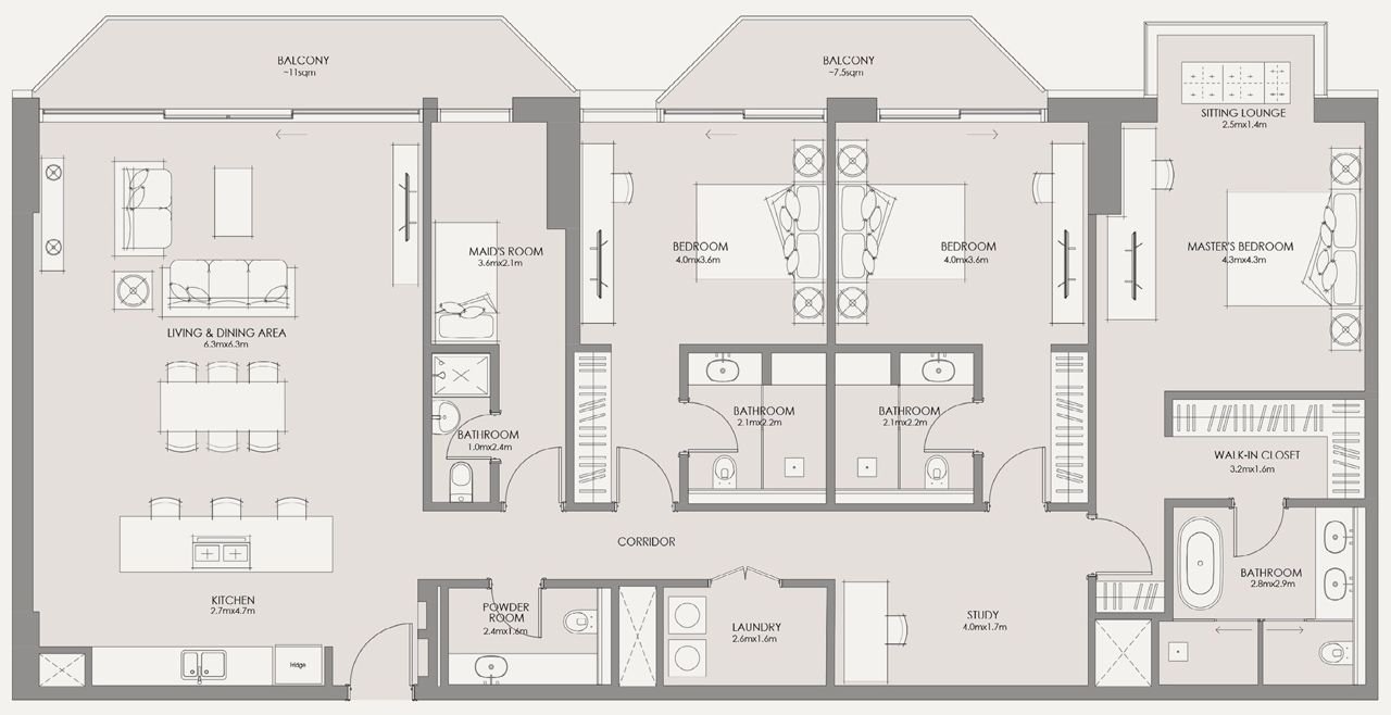 3 Bedrooms