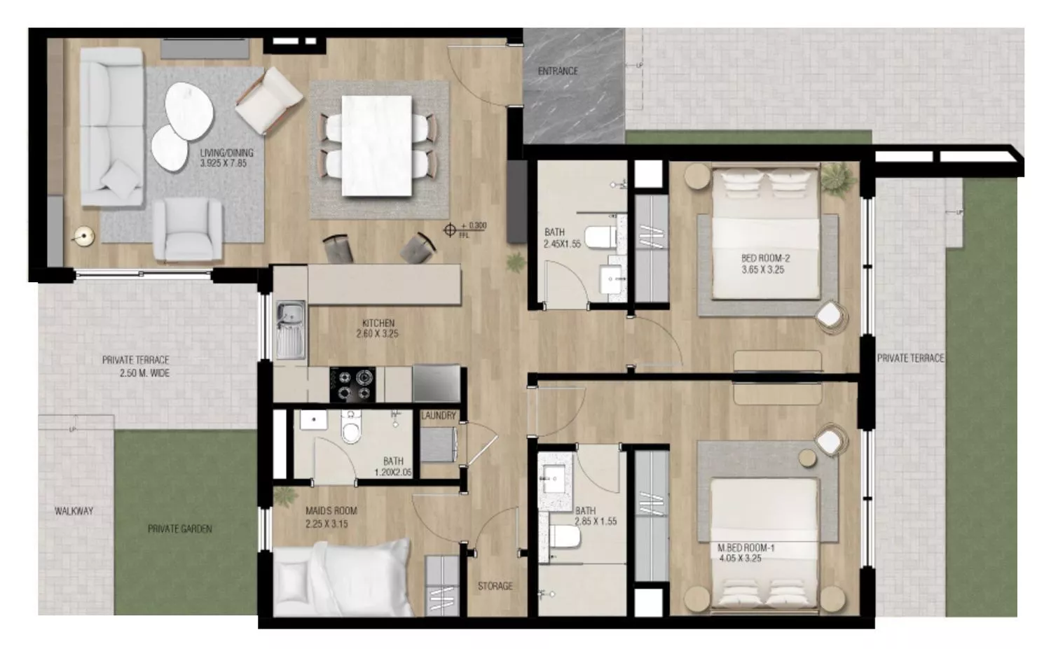 2 Bedrooms