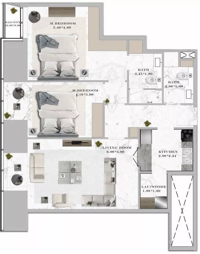 2 Bedrooms