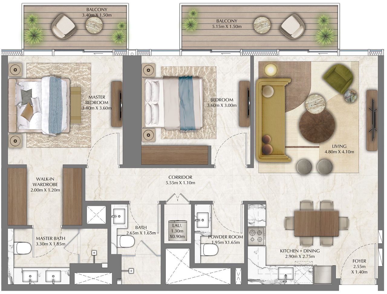 2 Bedrooms