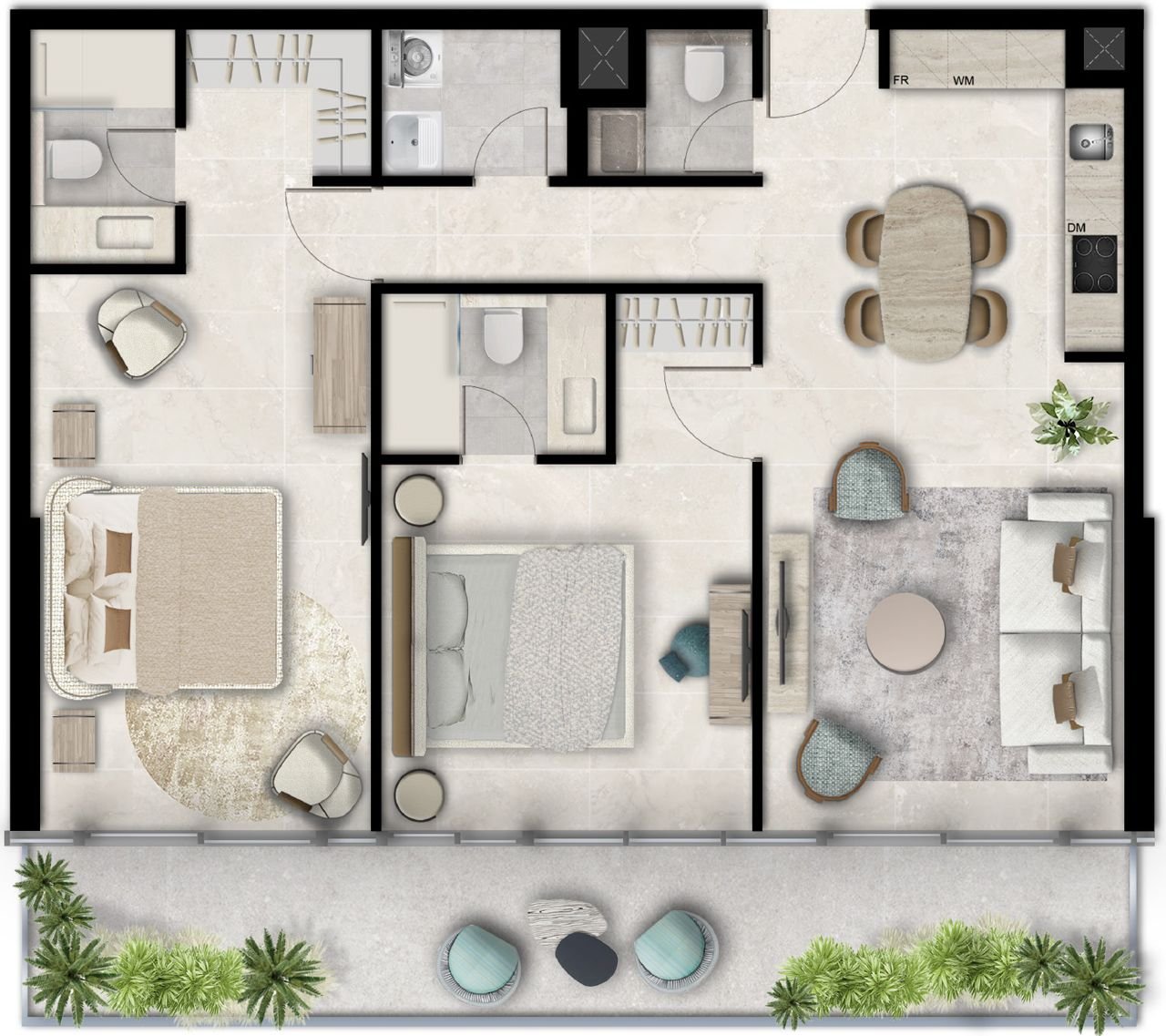 2 Bedrooms