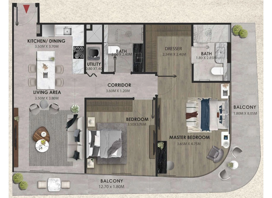 2 Bedrooms