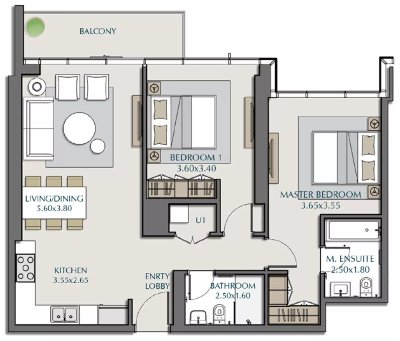 2 Bedrooms