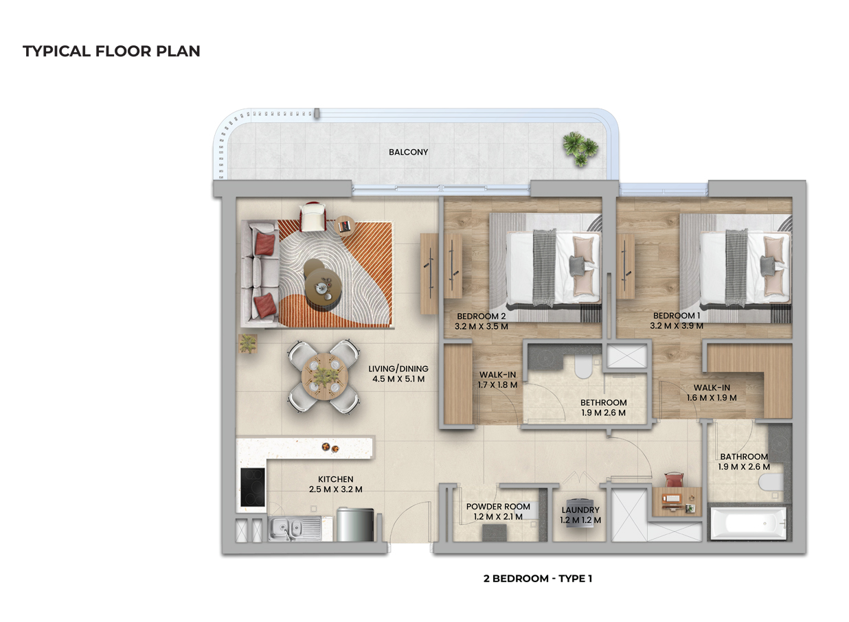 2 Bedrooms