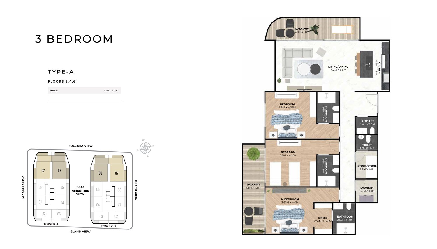 3 Bedrooms