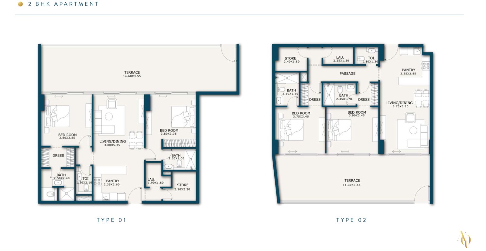 2 Bedrooms