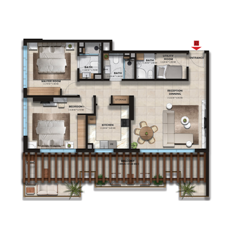 2 Bedrooms