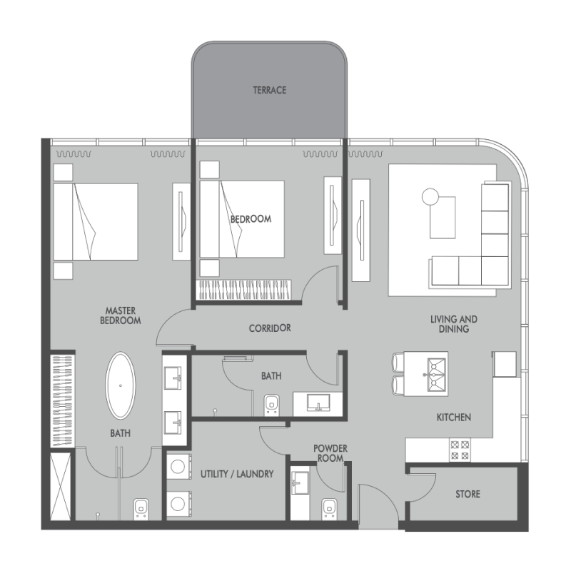 2 Bedrooms