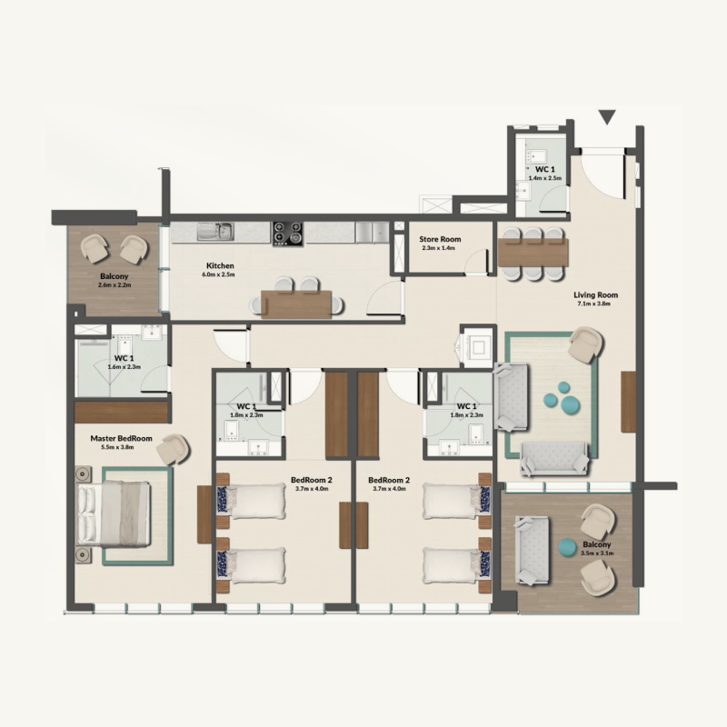 3 Bedrooms