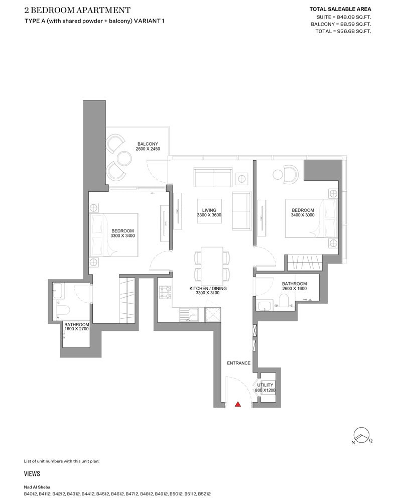 2 Bedrooms