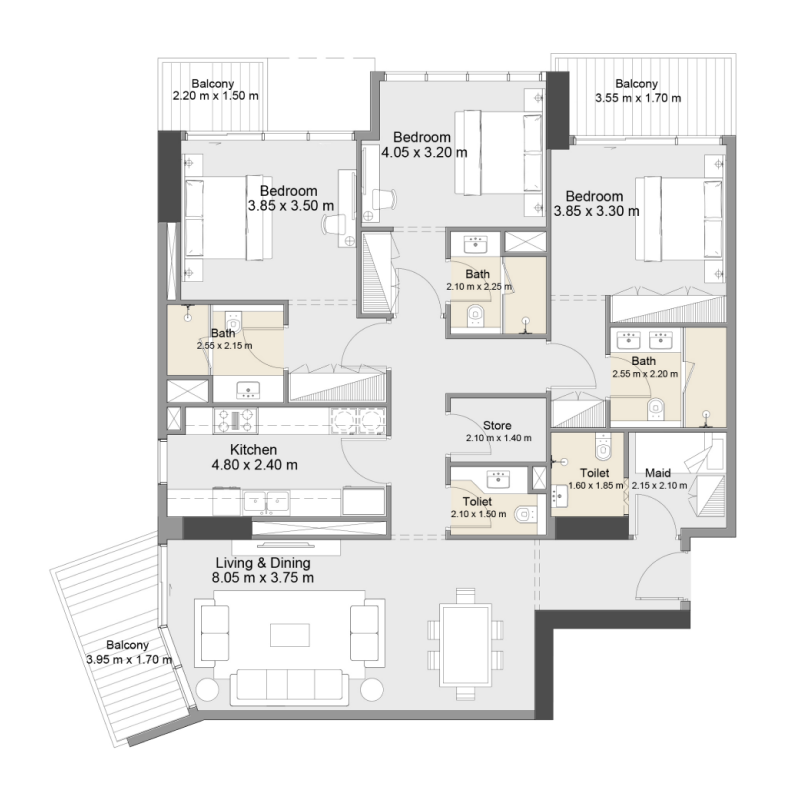 3 Bedrooms