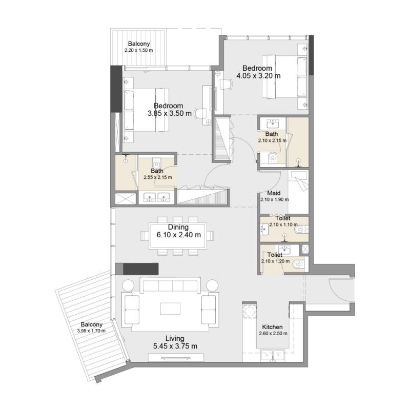 2 Bedrooms