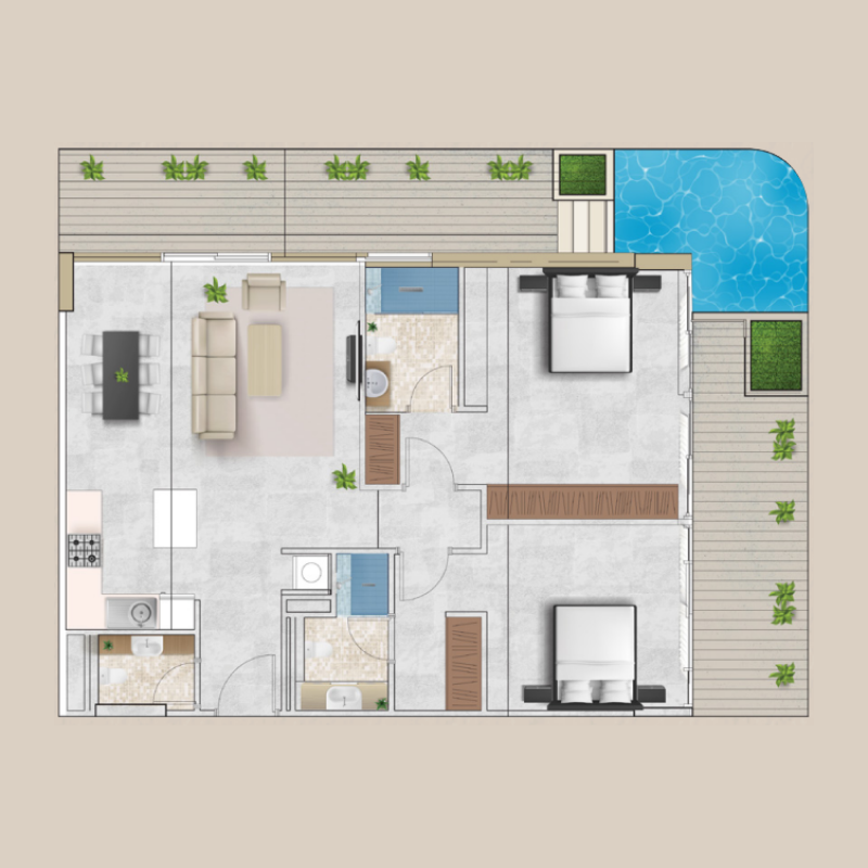 2 Bedrooms