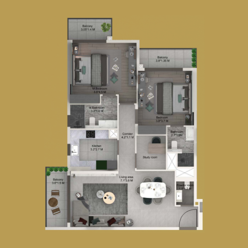 2 Bedrooms
