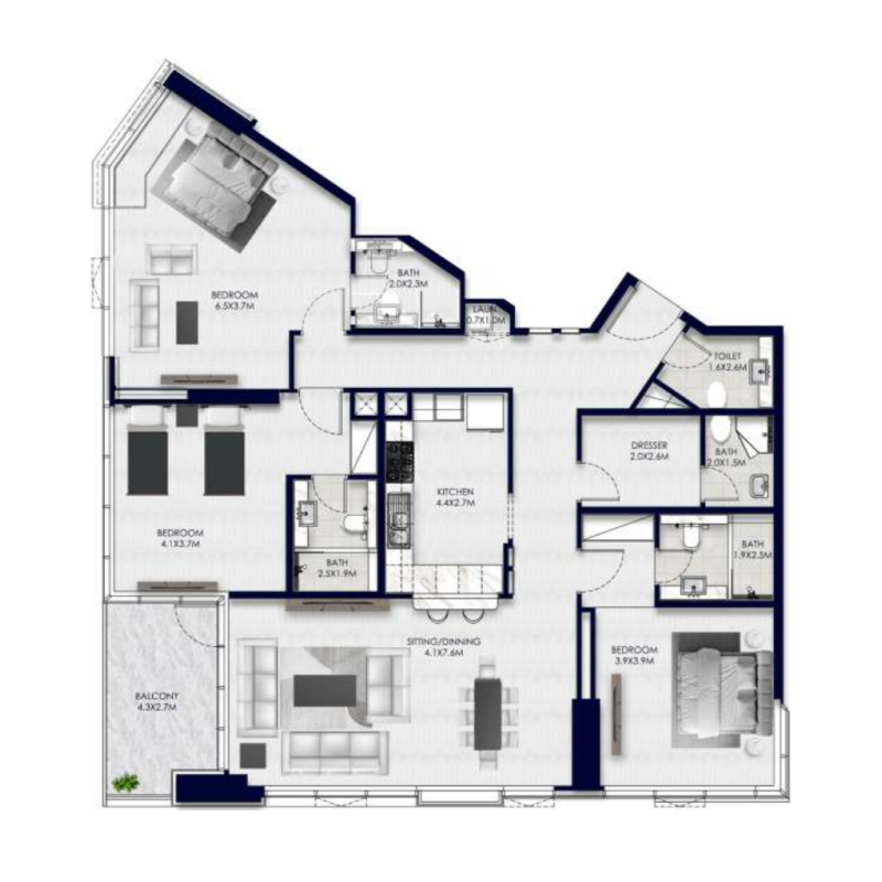 3 Bedrooms