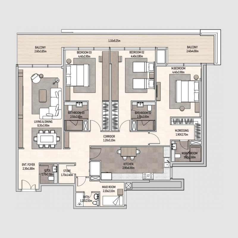 3 Bedrooms