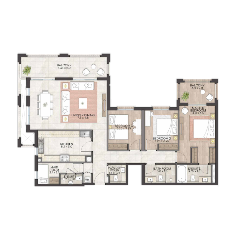 3 Bedrooms