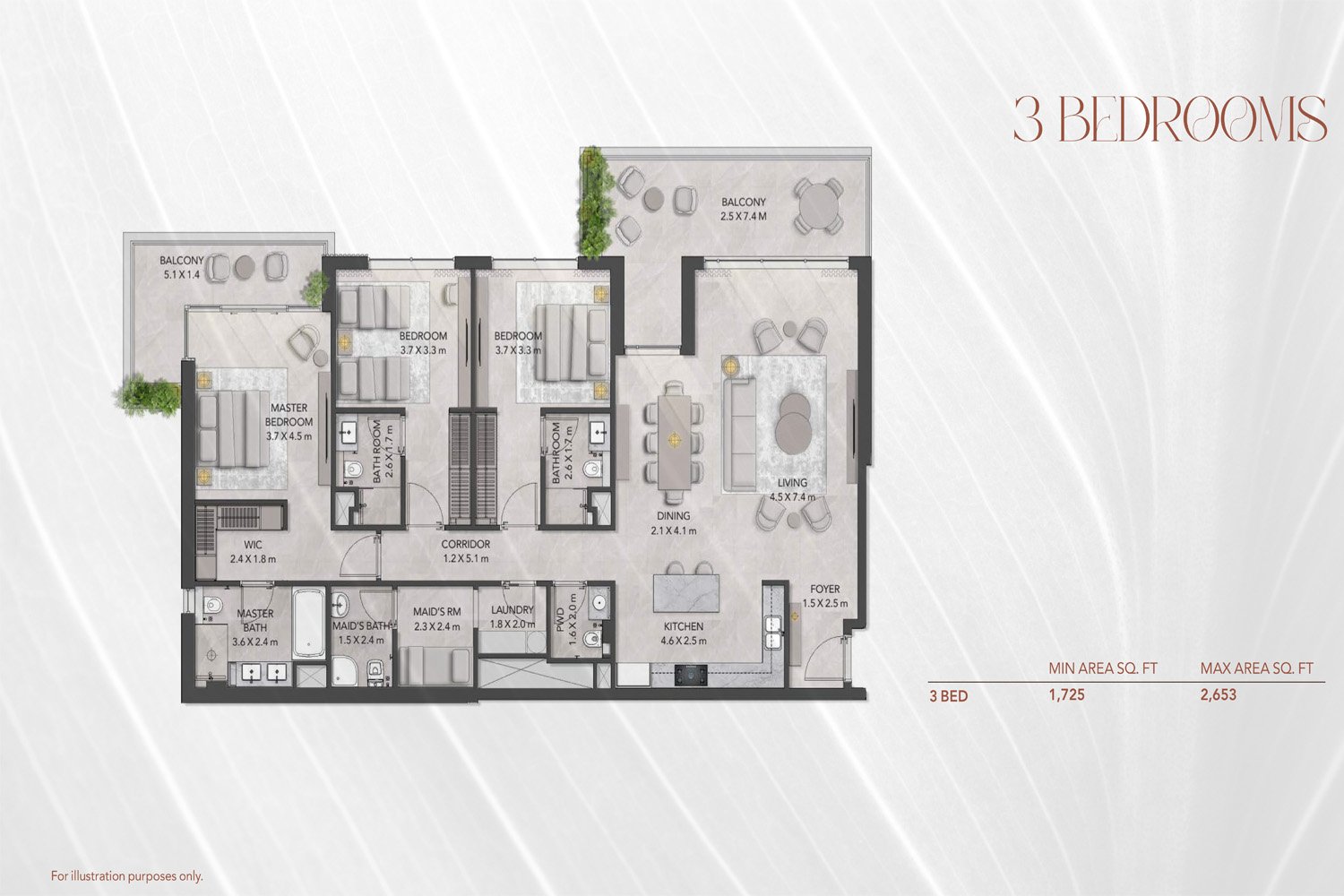 3 Bedrooms