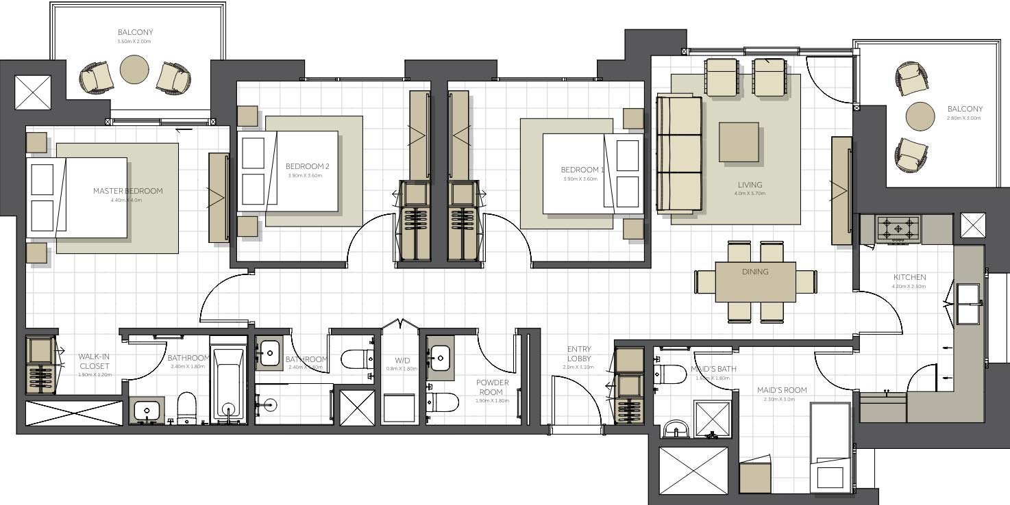 3 Bedrooms